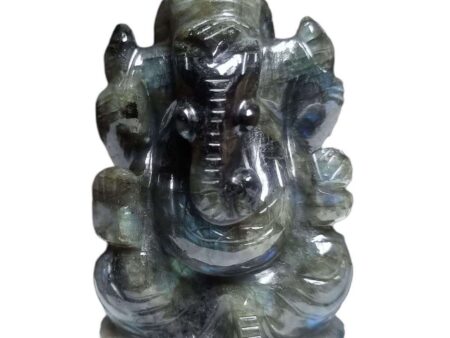 Crystal Ganesha Idol for Home D?cor Peace and Serenity Happy Man for Good Luck, Wealth, Prosperity at Home,Office Ganesha Idol For Gift Item (Labradorite)