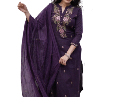 Bloom in Style ?  Cotton Dress with Delicate Embroidery & Print(XL)