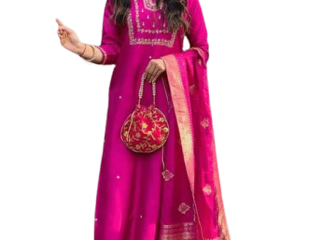 3-Piece Cotton Kurta Set for Women ? Kurta, Palazzo & Dupatta(XXL)