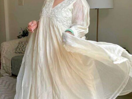 Women's Chanderi Silk Embroidered Anarkali Kurti With Pant and Dupatta