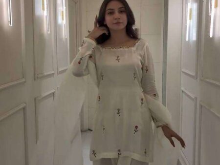 Women's Raw Silk Floral Printed Straight Kurti With Salwar and Dupatta Set