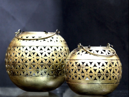 Decorative Brass Bowls with Floral Design